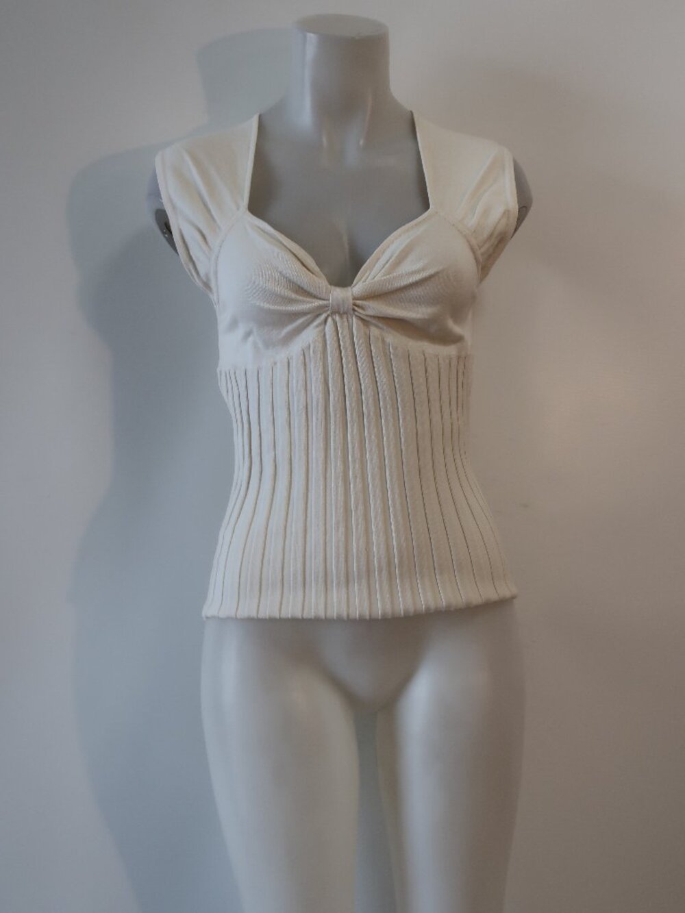 Womens Alvin Valley Beige Knit Semi Ribbed Tank Top 38 EU/US 4